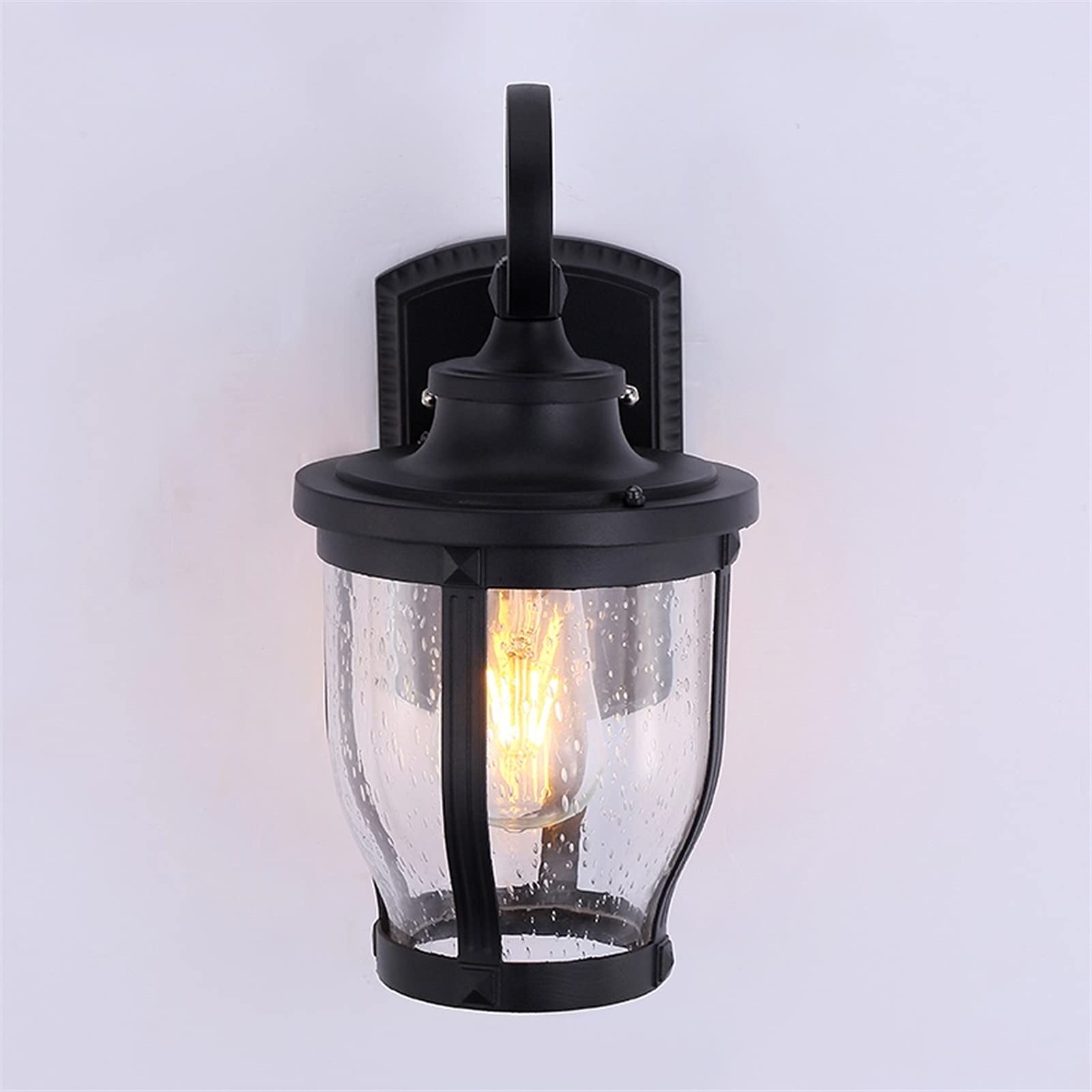 VDOQTLJT Wall Lighting Modern Sconce European Light Garden Outdoor Lamp Large Speaker Waterproof Brief Mounted E27 Decoration Glass Lantern Fixture