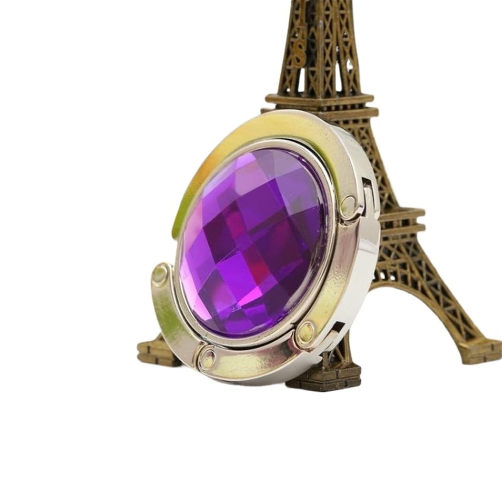 DSFIHJO Handbag Hooks for Tables Handbag Foldable Bag Hook Purse Table Hanger Holder Alloy Crystal Rhinestone Foldable Bag Hook for Table(Purple)