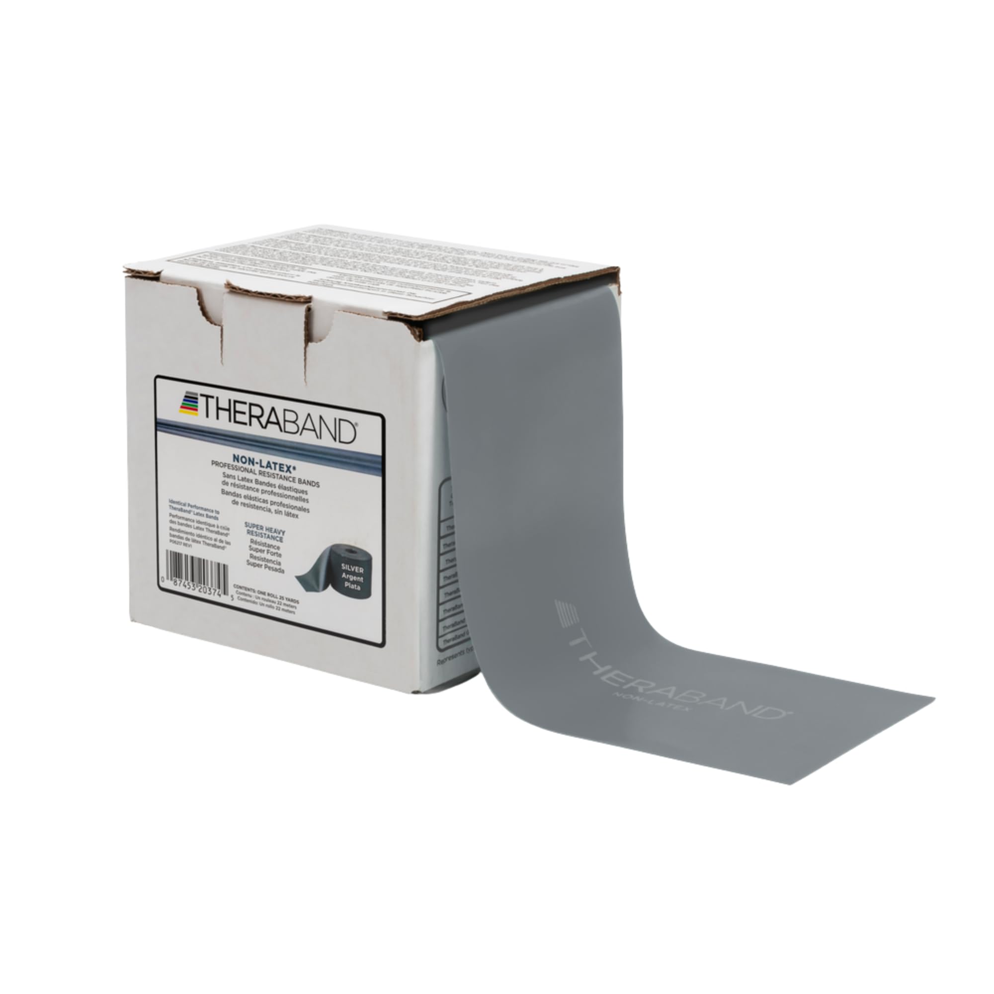 THERABAND Resistance Band 25 Yard Roll, Non-Latex Professional Elastic Stretch Bands for Upper & Lower Body Exercise Workouts, Physical Therapy, Lower Pilates, Flexibility, & Rehab, Dispenser Box