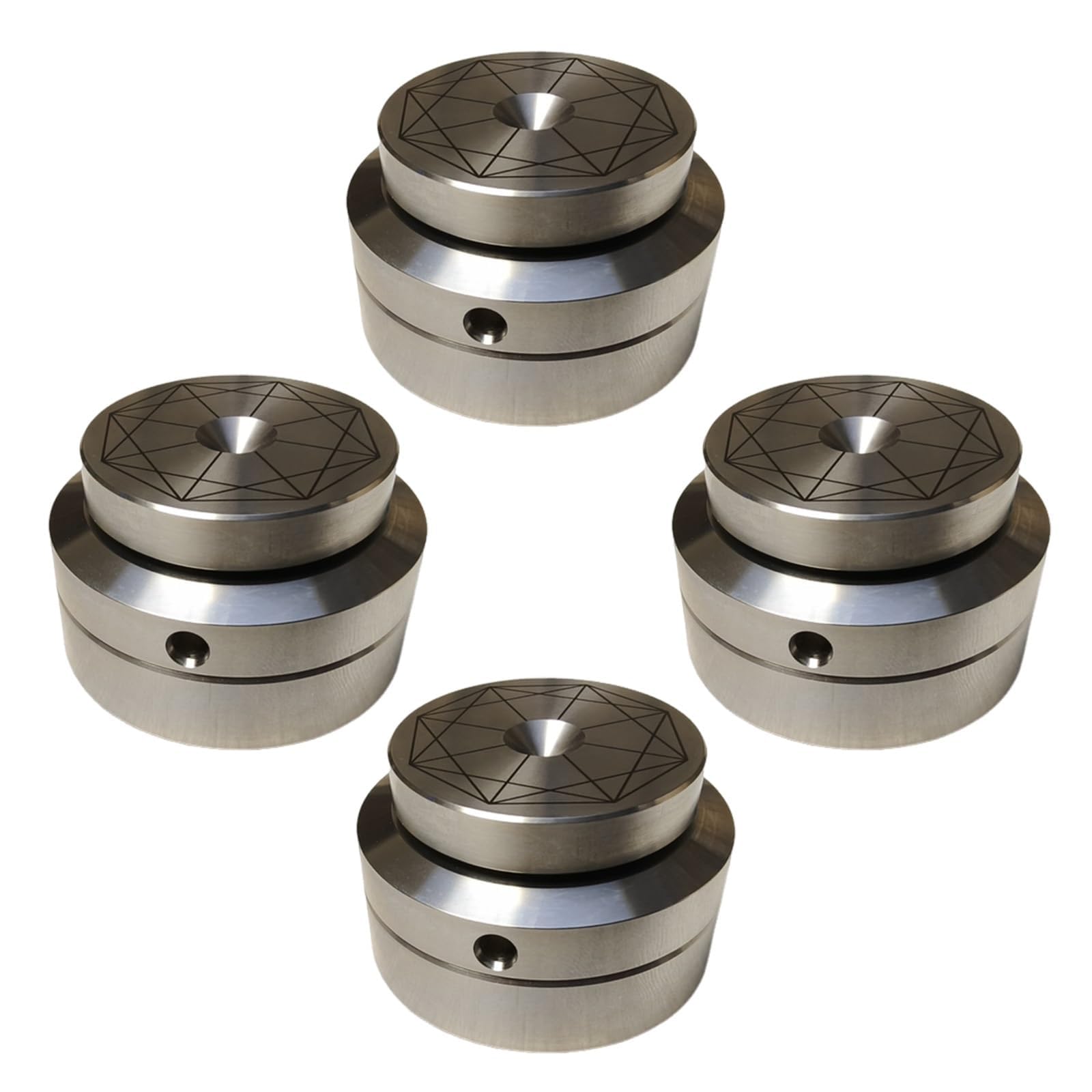 Cuscinetti isolanti per altoparlanti, 4 pezzi, piedini ammortizzatori audio HiFi con altezza regolabile, base antiscivolo in acciaio inossidabile 304 per amplificatori e altoparlanti DAC