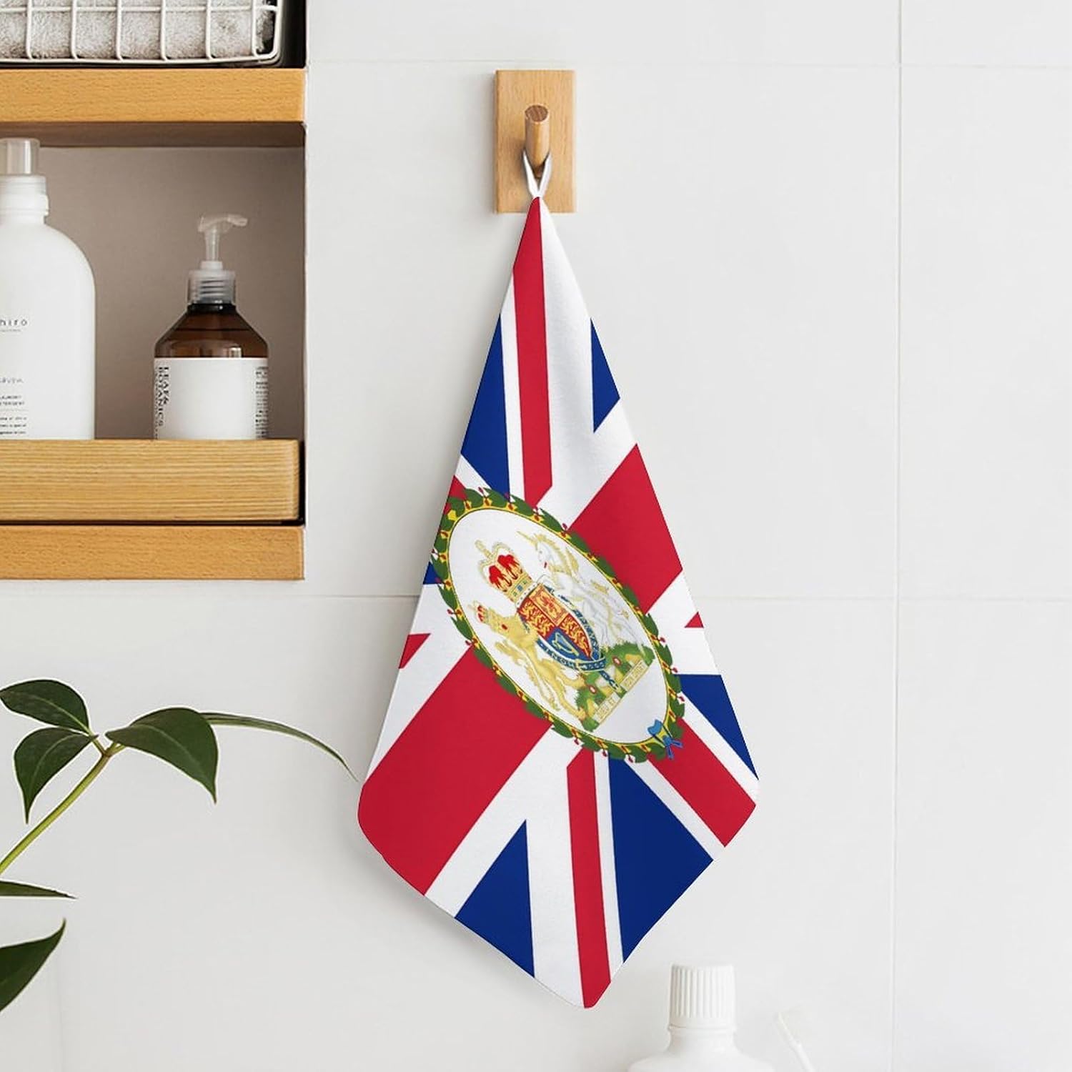 Union Jack British Flag UK Hand Towels for Bathroom Handkerchief | Absorbent,with Hanging Loop,Kitchen Towels,for Home Hotel,Soft