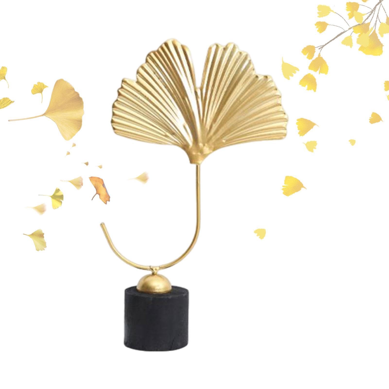 Amazon.co.jp: 金のイチョウの葉の彫刻の装飾 芸術的な金の銀杏の葉の