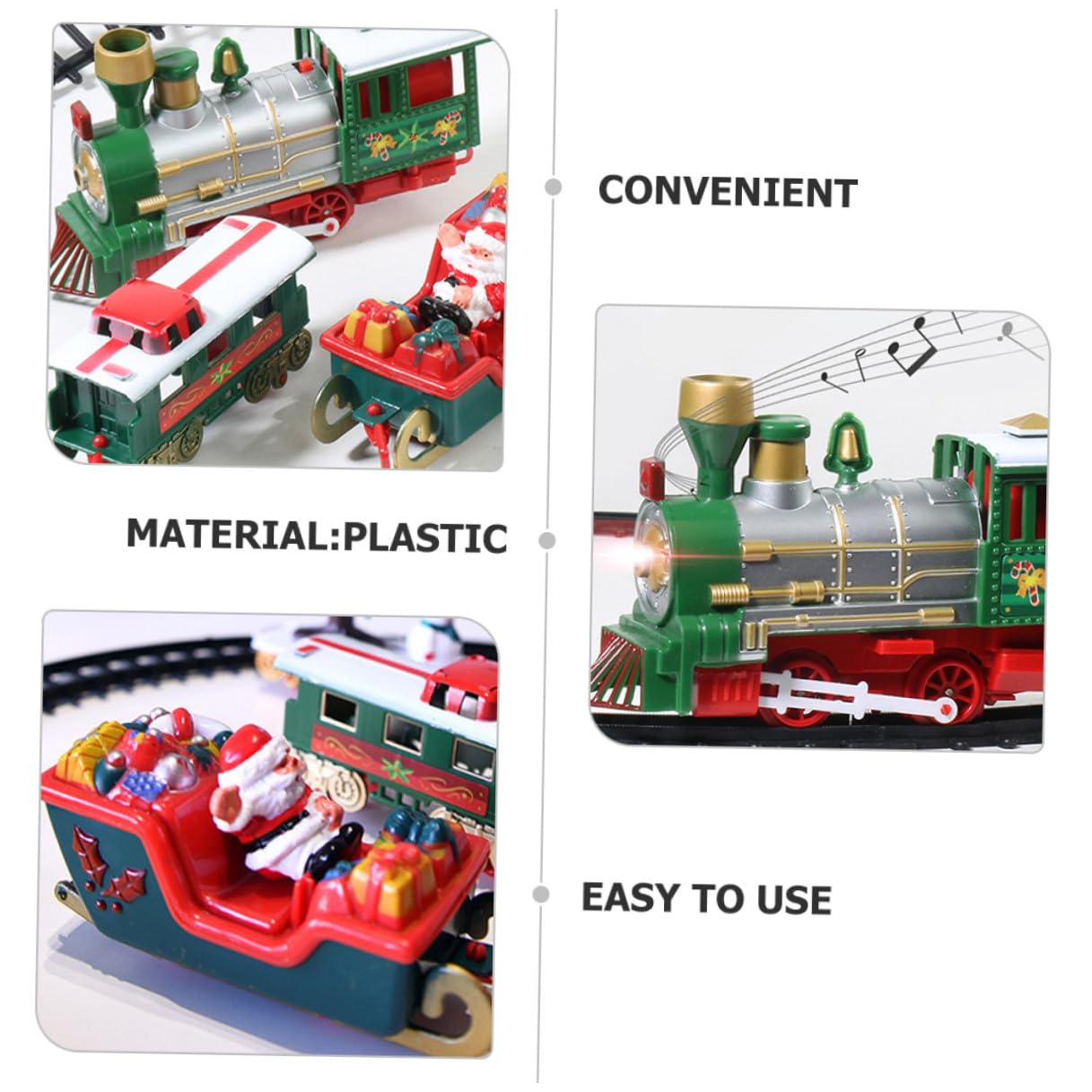 FRCOLOR Trenino Natalizio Elettrico Piccolo Giocattolo di Simulazione con Pista di Trenini per Casa Ornamento Natalizio