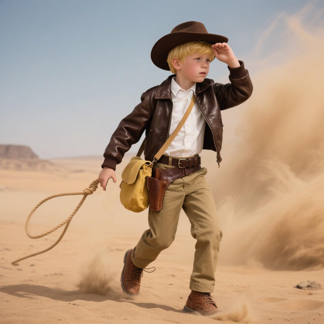 Kids Adventurer Costume for Boys Archaeologist Explorer Leather Jackets Pants Kit Halloween Cosplay