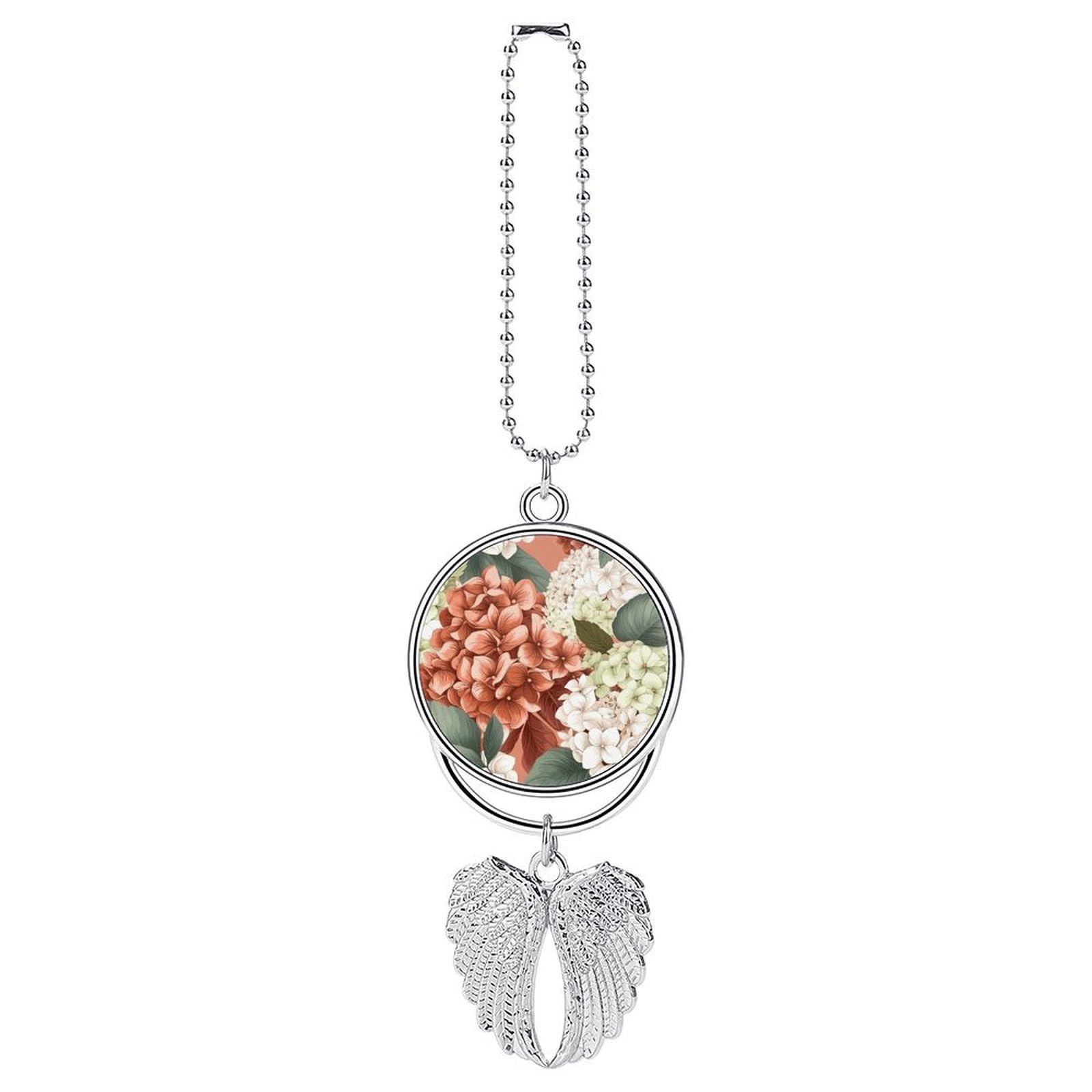 Hydrangeas Car Charm Alloy Car Rear View Mirrors Hanging Ornaments Stylish Car Pendant Funny Auto Hanging Accessories Car Hanging Ornaments Gift for Women Men