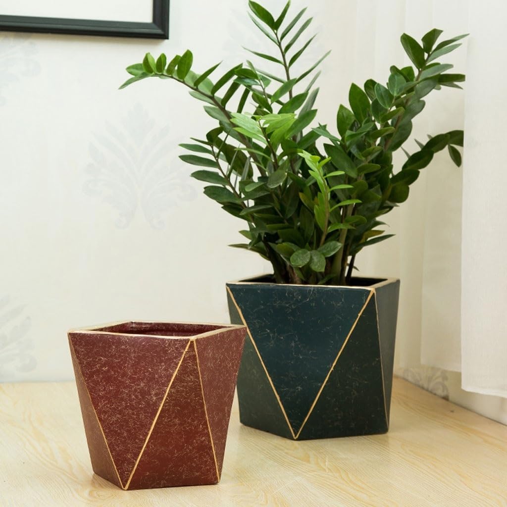 ARINAL Doniczka 20 cm ceramiczna doniczka na kwiaty prosta nowoczesna domowa stolik kawowy biurko dekoracyjna geometryczna doniczka na kwiaty doniczka do wnętrz (kolor: B, rozmiar: S)