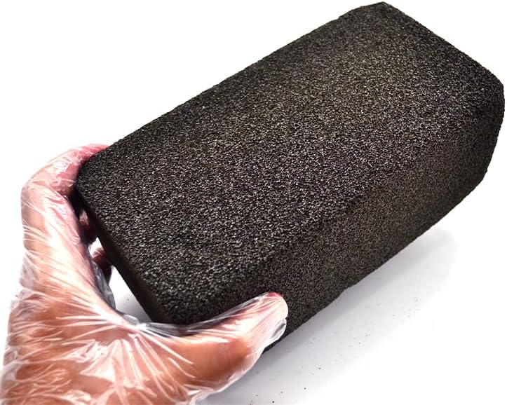 4 Pack Commercial Grade Pumice Stone Grill Brick 8"x4"x3.5", Clean Smoker Flat Top Grill BBQ Grate Cast Iron Griddle, Remove Grease Stains & Carbon Buildup Without Harsh Chemical or Abrasive