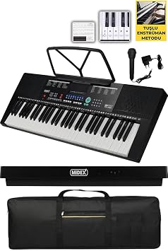 Midex PS-2500 LED Display 61 Key Org Bag with Notary Holder and Adapter (300 Sounds 300 Rhythms)