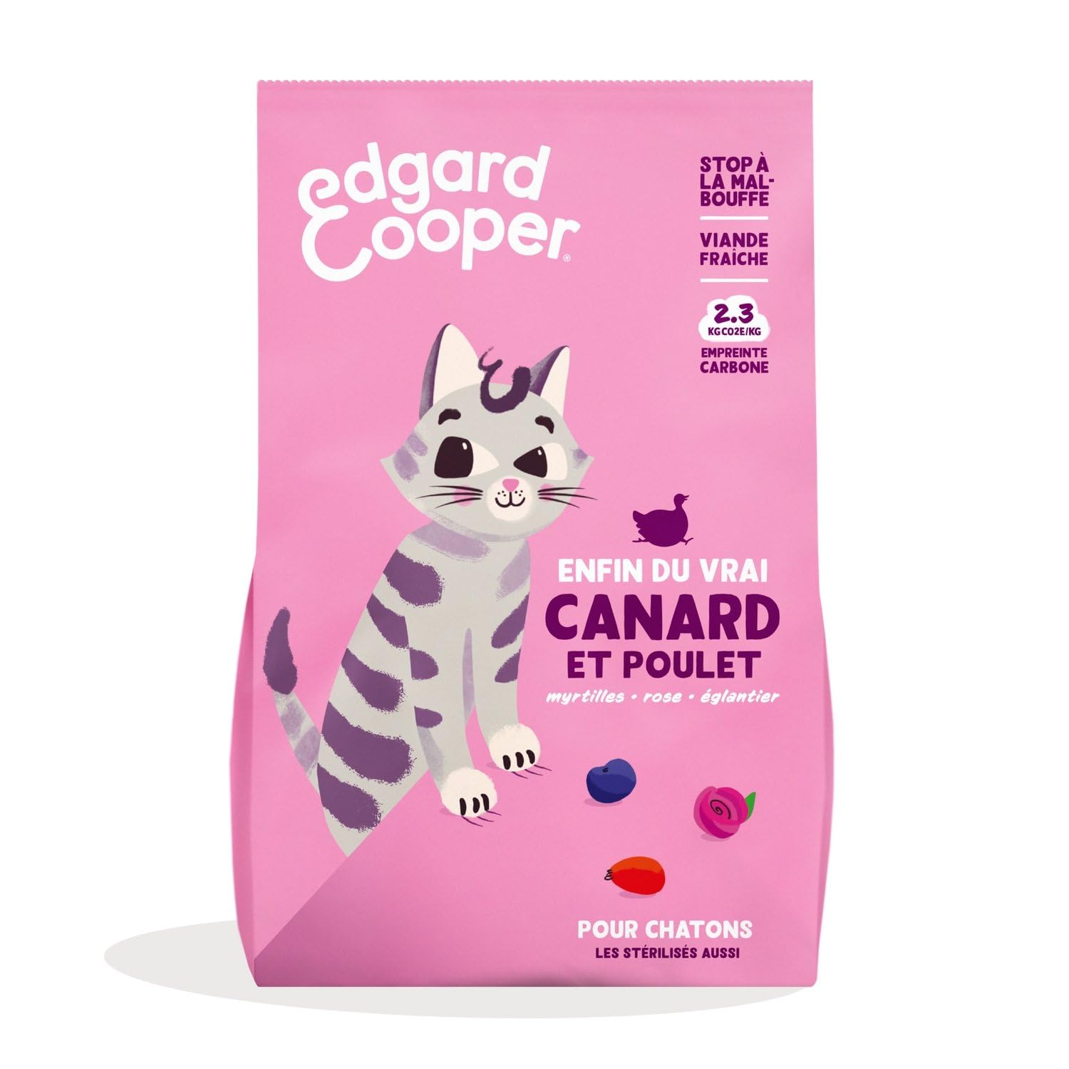 EDGAR & COOPER – Croquettes Sans Céréales pour Chatons Stérilisés, Saveur Poulet & Canard (Sac 750g) - Lot de 3 - vendu par Lot