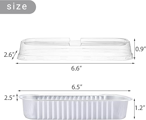 Miniatura 3 de EUSOAR Creme Brulee Ramekins, 25 piezas de 6.8 onzas, 6.5 x 2.5 x 1.2 pulgadas, papel de aluminio plateado para hornear tazas con tapas, moldes