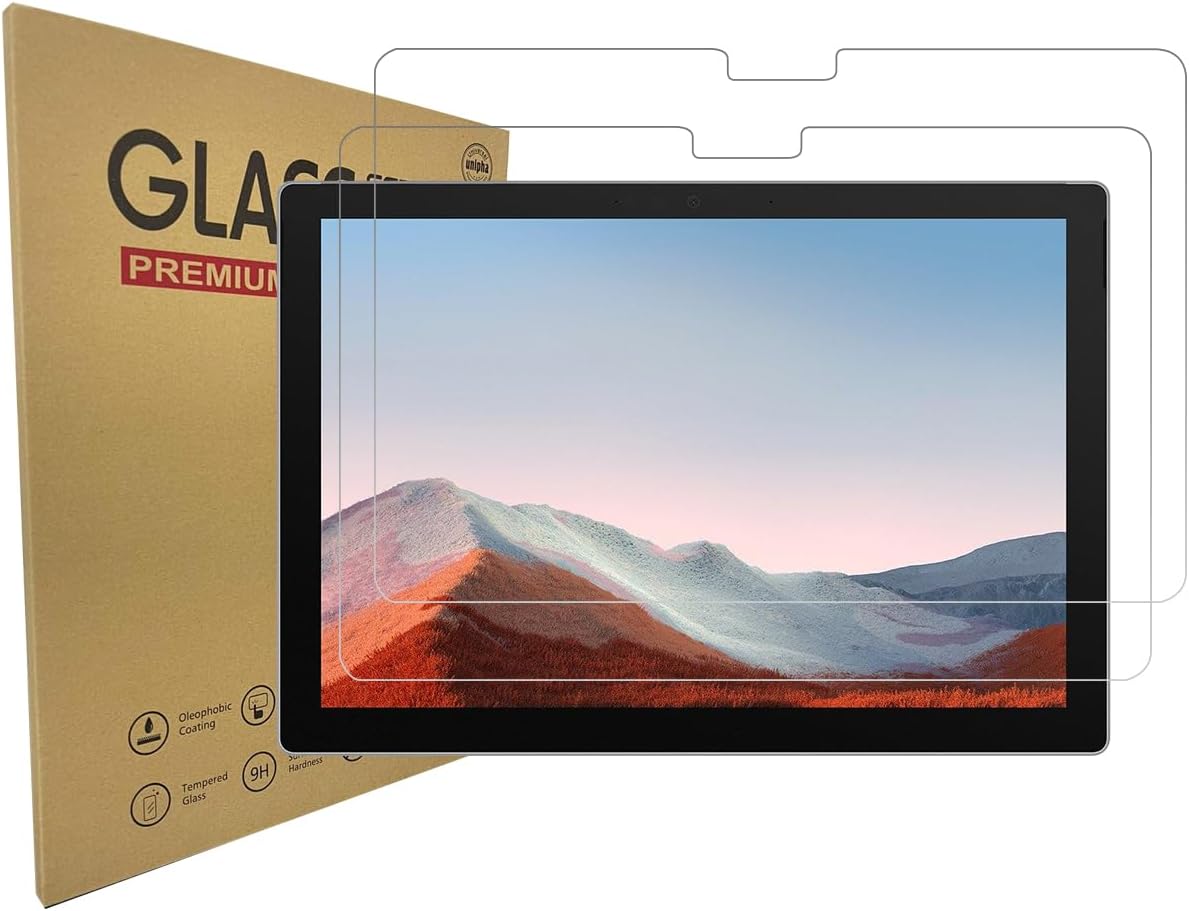 Al-HuTrusHi Screen Protectors compatible with Surface Pro 7 12.3 Inch/Surface Pro 7 Plus/Surface Pro 6 / Surface Pro 5, 9H hardness, anti-scratch, anti-bubbles, [ 2 Pack ]