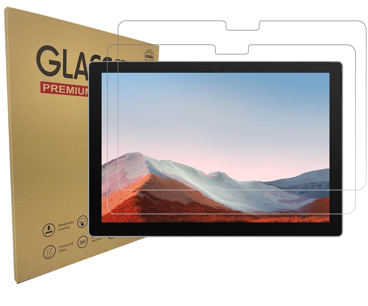 Al-HuTrusHi Screen Protectors compatible with Surface Pro 7 12.3 Inch/Surface Pro 7 Plus/Surface Pro 6 / Surface Pro 5, 9H hardness, anti-scratch, anti-bubbles, [ 2 Pack ]