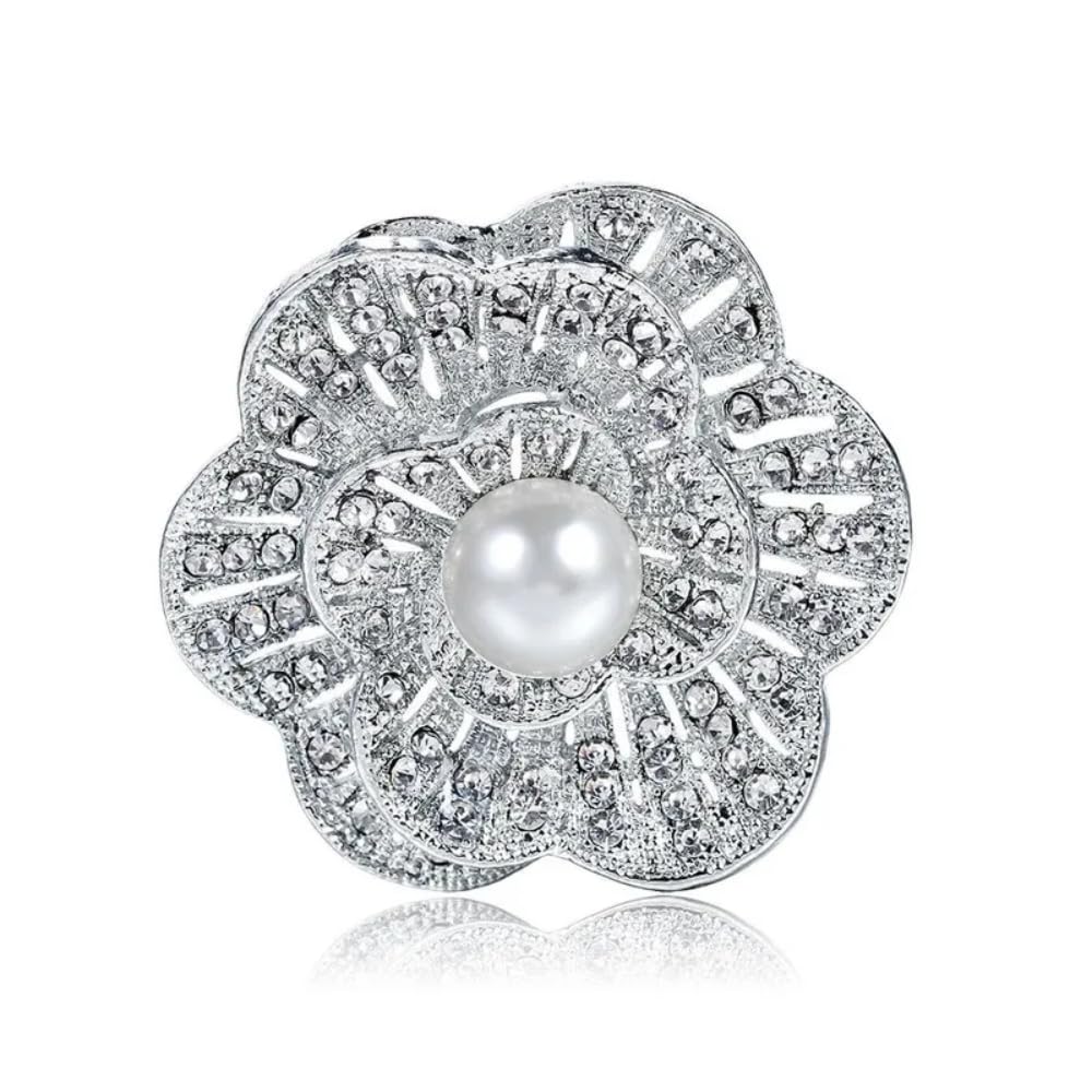 Via Mazzini Silver Plated Flower Garland Pearl Crystal Brooch Cum Saree Pin For Women (Brooch0533) 1 Pc (B0CN99NGMC) Amazon Price History, Amazon Price Tracker