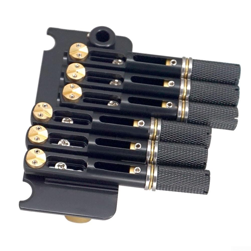 Juego de trémolo de puente de guitarra sin cabeza de metal con tornillos de cordal para reemplazo y reparación de piezas de guitarra eléctrica de 6 cuerdas