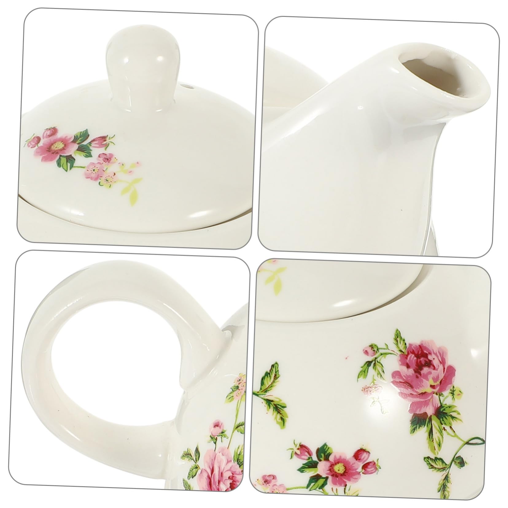 Service à Thé en Céramique 1 Set Théière et Tasse Blanche