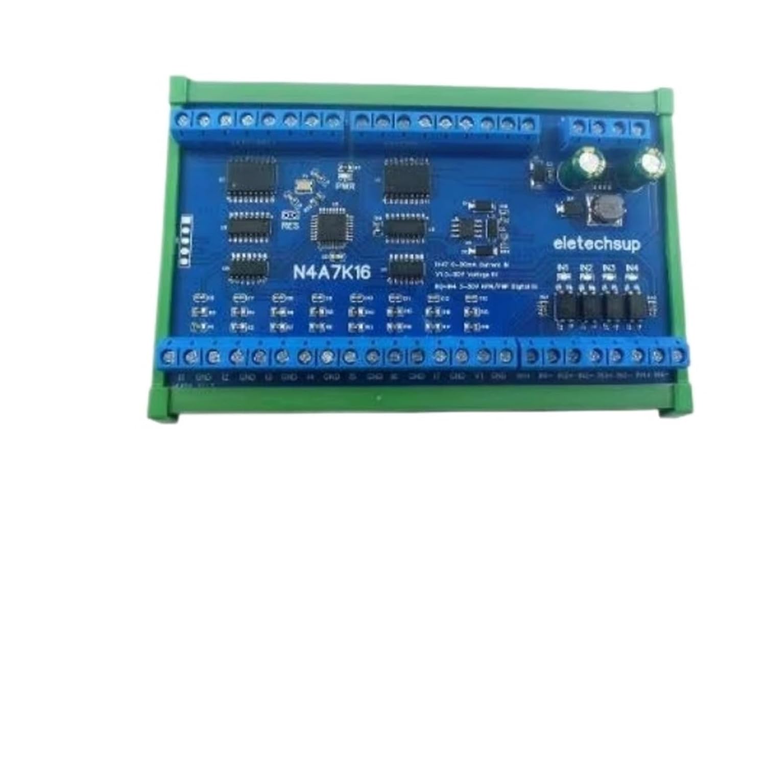Relay Module PLC PLC IO Expanding Board 16DO 4DI 8AI RS485 Analog Digital Current Voltage Collector Module(7AI-1VI only Board)