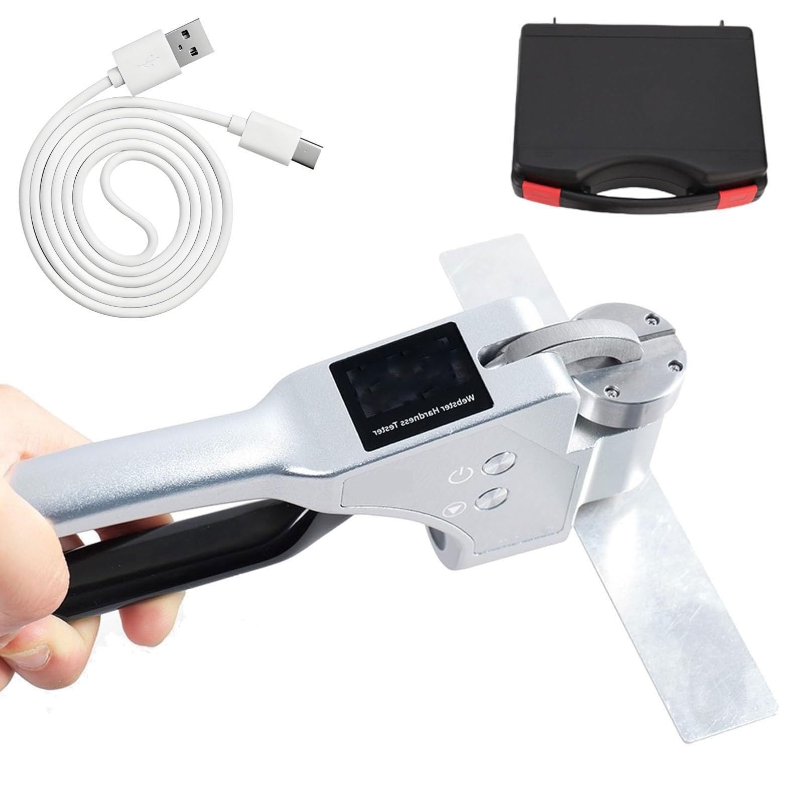 Probador de dureza portátil, medición digital de dureza de metal para aluminio, latón, cobre y acero, multiestándar
