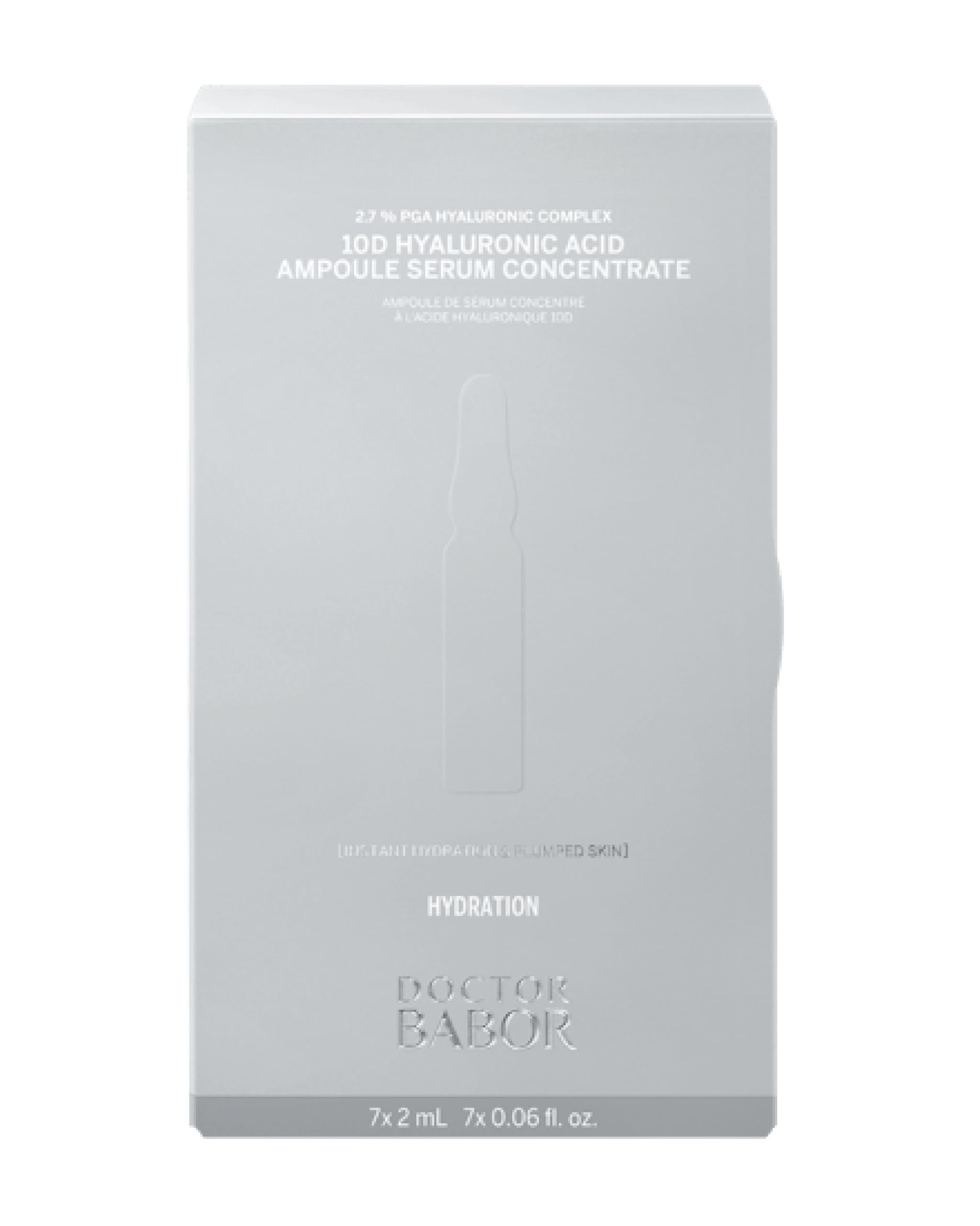 DOCTOR BABOR 10D Hyaluronic Acid Ampoule Serum Concentrate, 7-day Moisture Treatment, Plumper Fresher Complexion with Intensive Moisture, Minimize Wrinkles, Radiantly Glowing Skin
