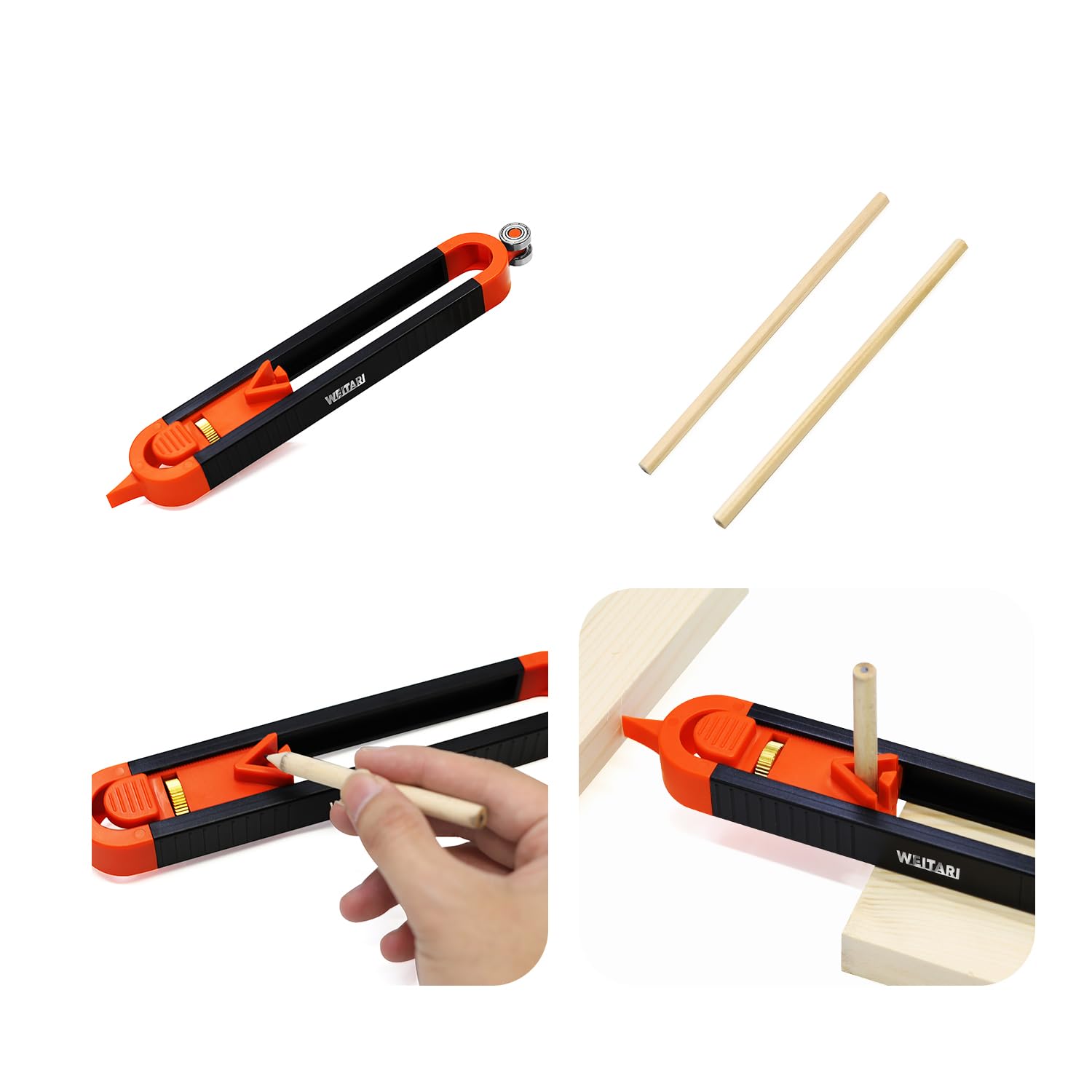 WEITARI Contour Gauge Tool - Profile Scribe Ruler With Lock For Pencil, Copy Shapes For Woodworking & Tiling