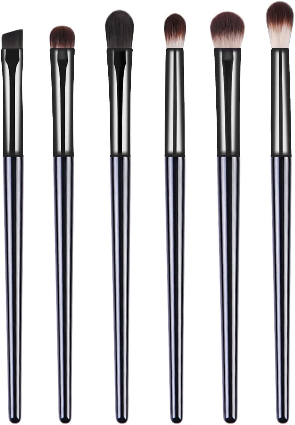 Oogpenseelset, oogschaduw-make-upkwastenset, 6 stuks, professionele fijne make-up-oogkwasten, schuine eyeliner-kwast, wenkbrauwkwast, voor eyeliner, oogschaduw en wenkbrauwen