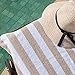 Arkwright California Cabana Stripe Beach Towel - Pack of 4, Large Soft Quick Dry Cotton Terry Towels Set for Pool, Swim, and Hot Tub, Oversized 30 x 70 in, Beige