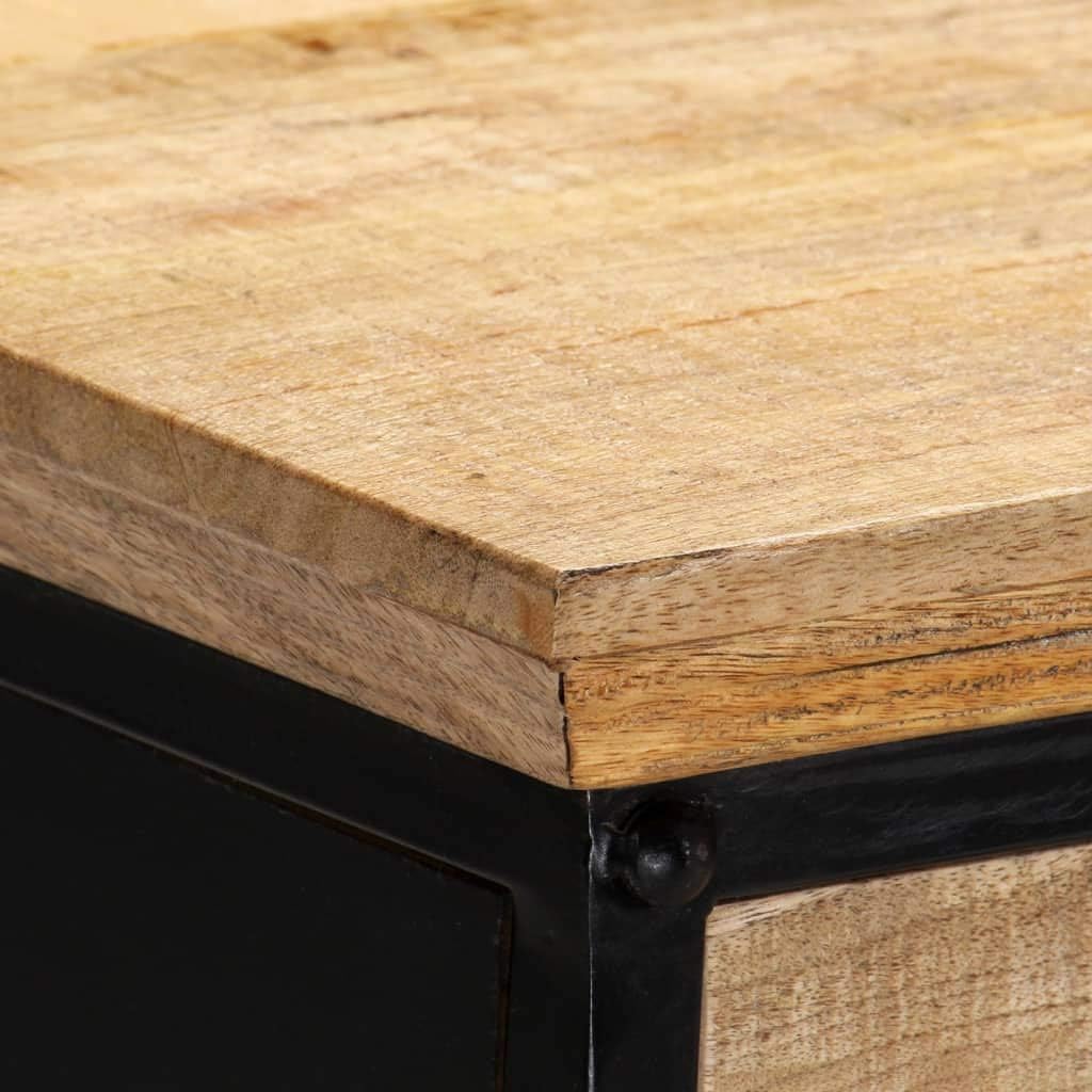 vidaXL Writing Table, Computer Desk with 2 Drawers, Study Table for Home Office, Workstation Table, Industrial Style, Solid Mango Wood