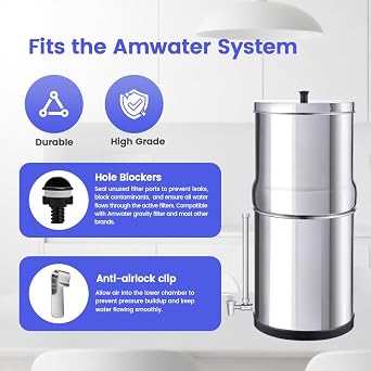 すべての重力供給水ろ過システム用のホールブロッカー - Berkey、Waterdrop、Purewell、その他のカウンタートップ浄水器システムに対応するPPプラグ。