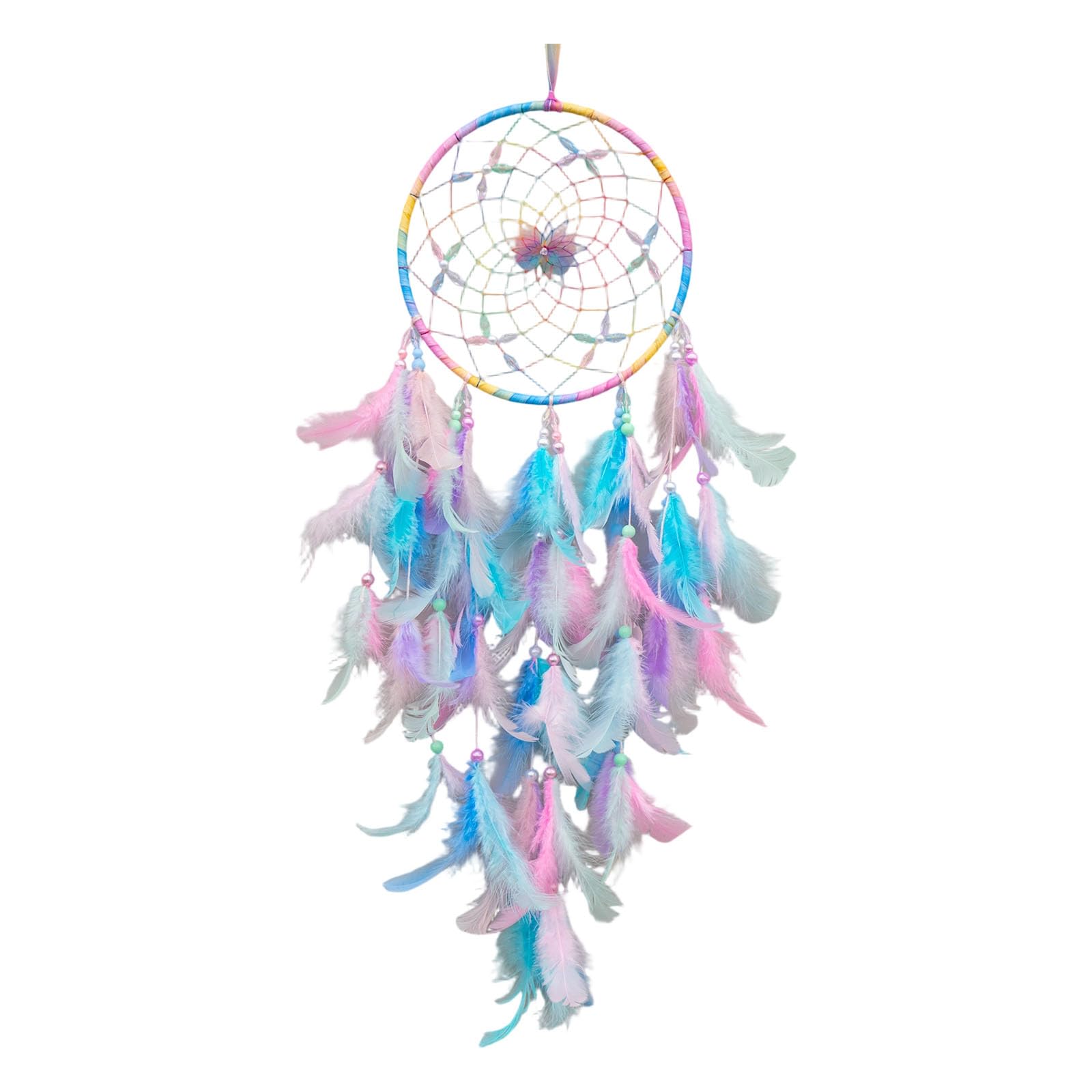 JSGHGDF Dream Catcher Feathered Dreamcatchers Hanging Craft Ornament Home Wall Decorations for Bedroom Living Room Dream Catcher