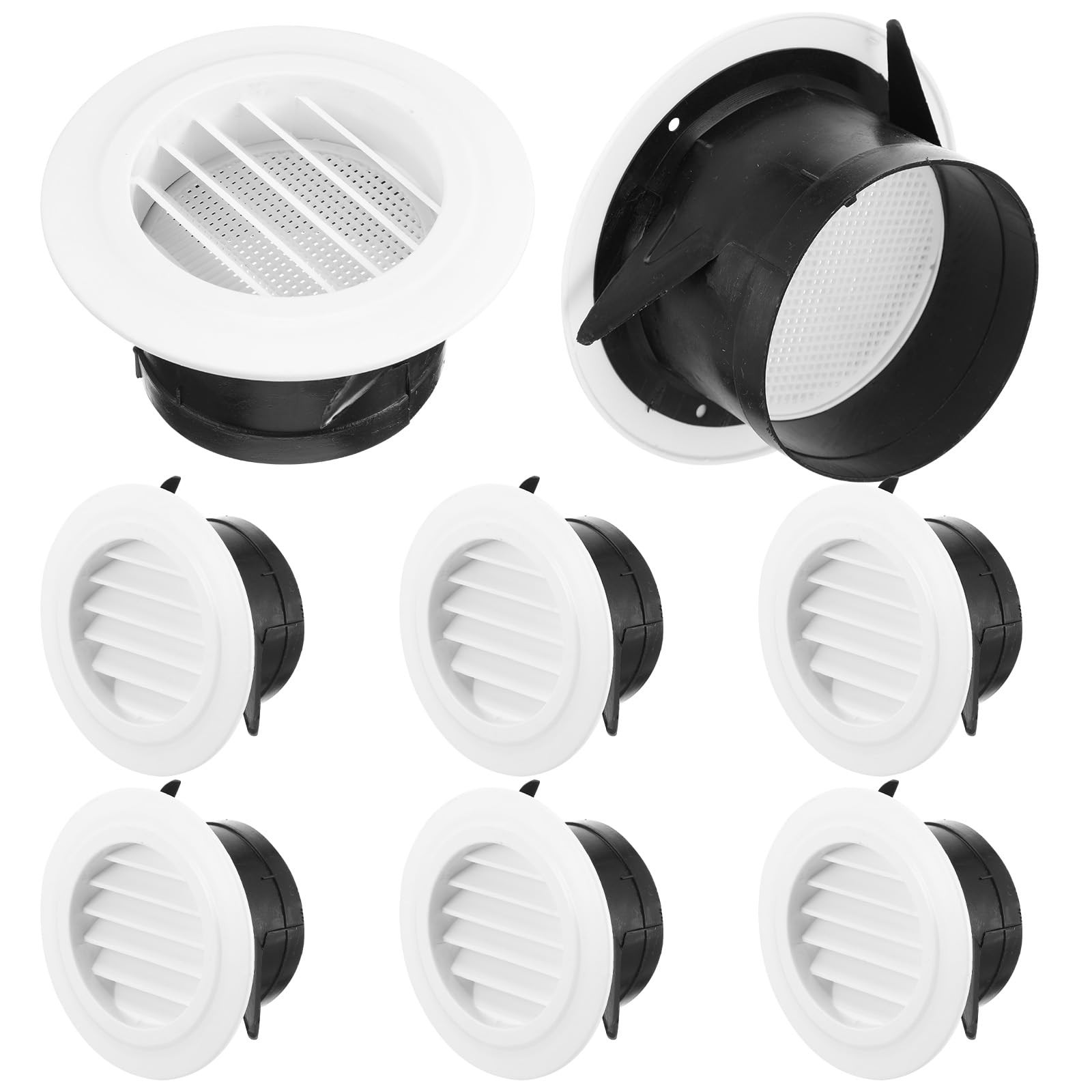 Lainballow 2Pcs 4'' Soffit Vent – Round Air Vent Cover With Stainless Steel Screen & Louvers For Exhaust Fans, Kitchen, Bathroom, Garage