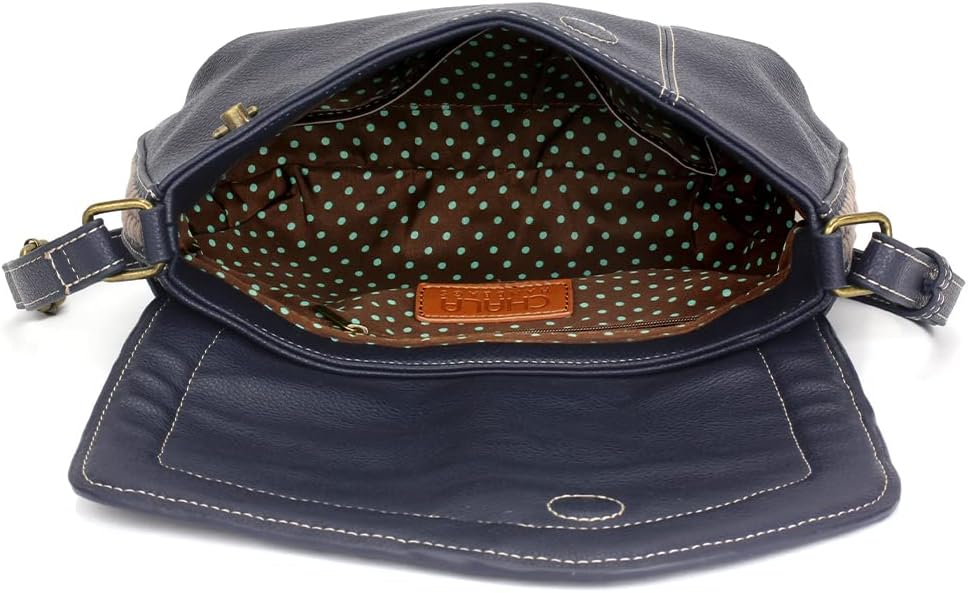 CHALA Braided Boho Crossbody - Metal Bird - Navy