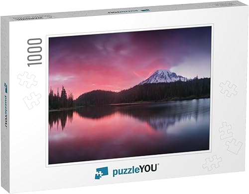 Scenic View of Mount Rainier Reflected Across The Reflect... Jigsaw Puzzle Jigsaw Puzzle with 1000 Pieces