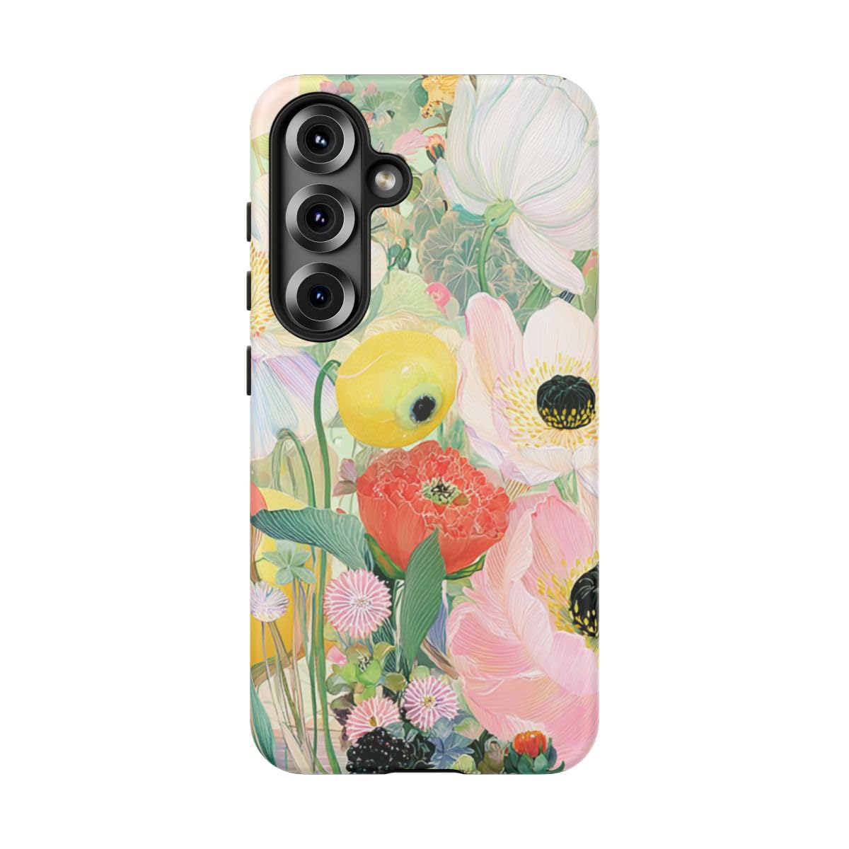 Coque Samsung S25 oiseaux et fleurs pastel style nature - 5