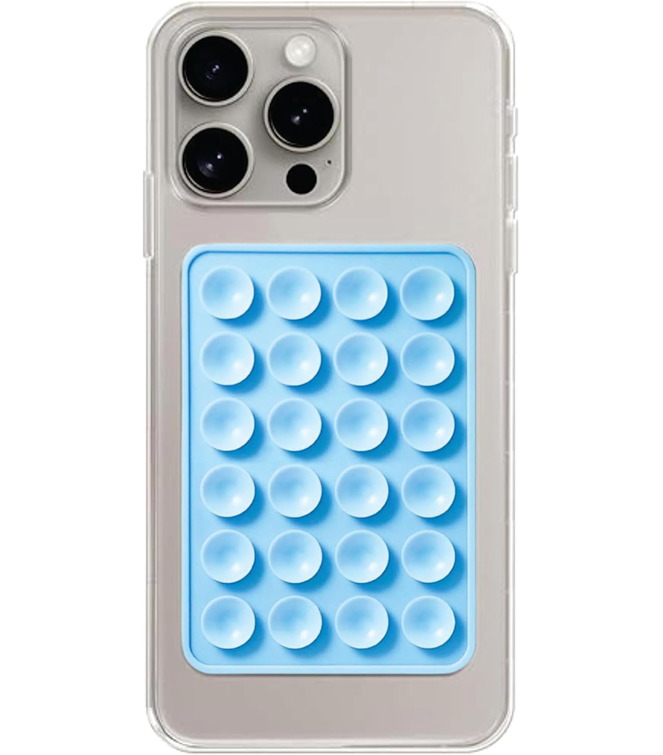 Suction Phone Case Sticker Grip Silicone Holder Mount for Hands-Free Mobile Accessory Holder Grip, Video Phone Accessory Compatible Mirror, Shower (Pink) (SkyBlue)-image-22