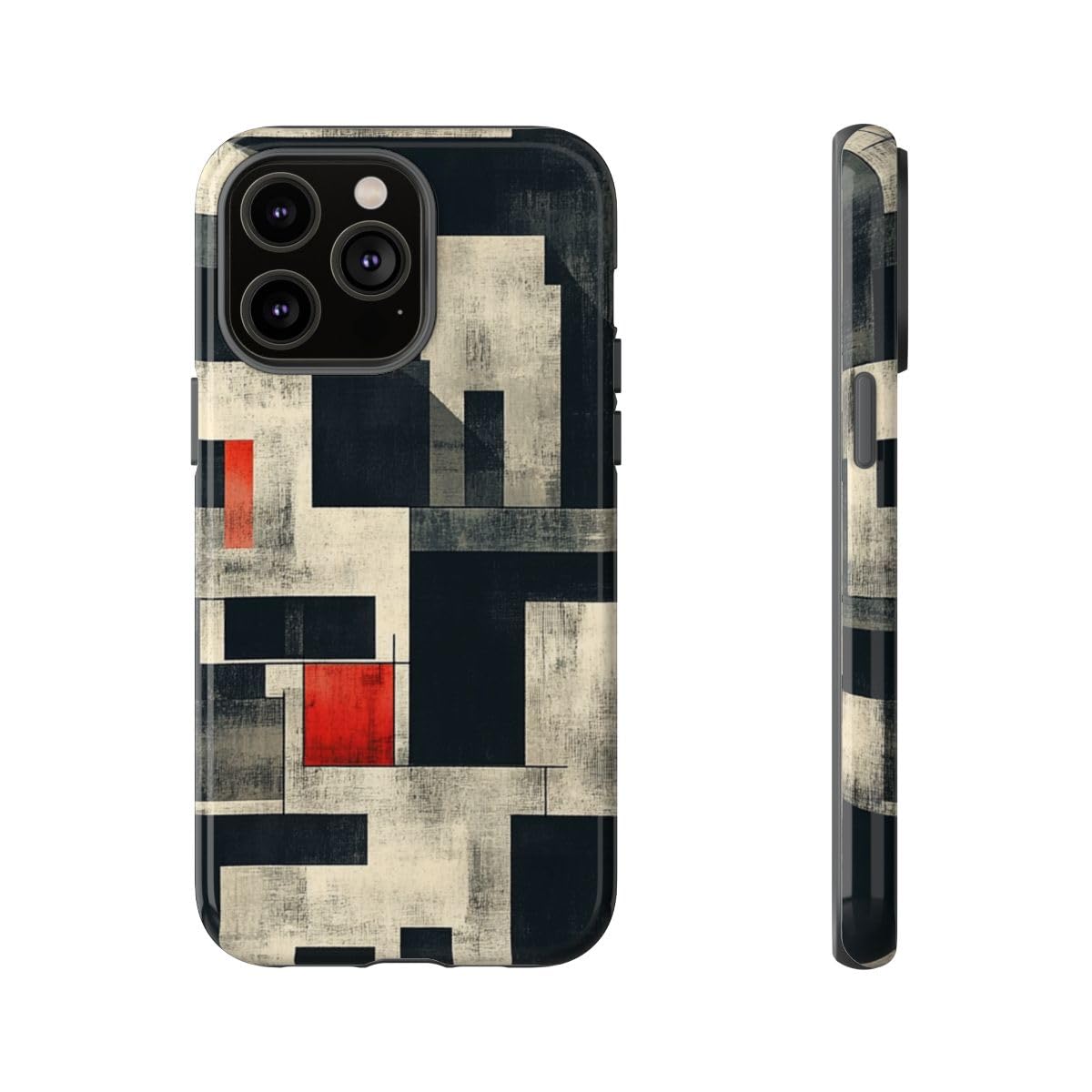 Coque iPhone 14 Pro Max géométrique rouge brillante et résistante - 5