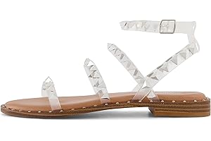 CUSHIONAIRE Women's Triana Studded Ankle Strap Sandal with Memory Foam