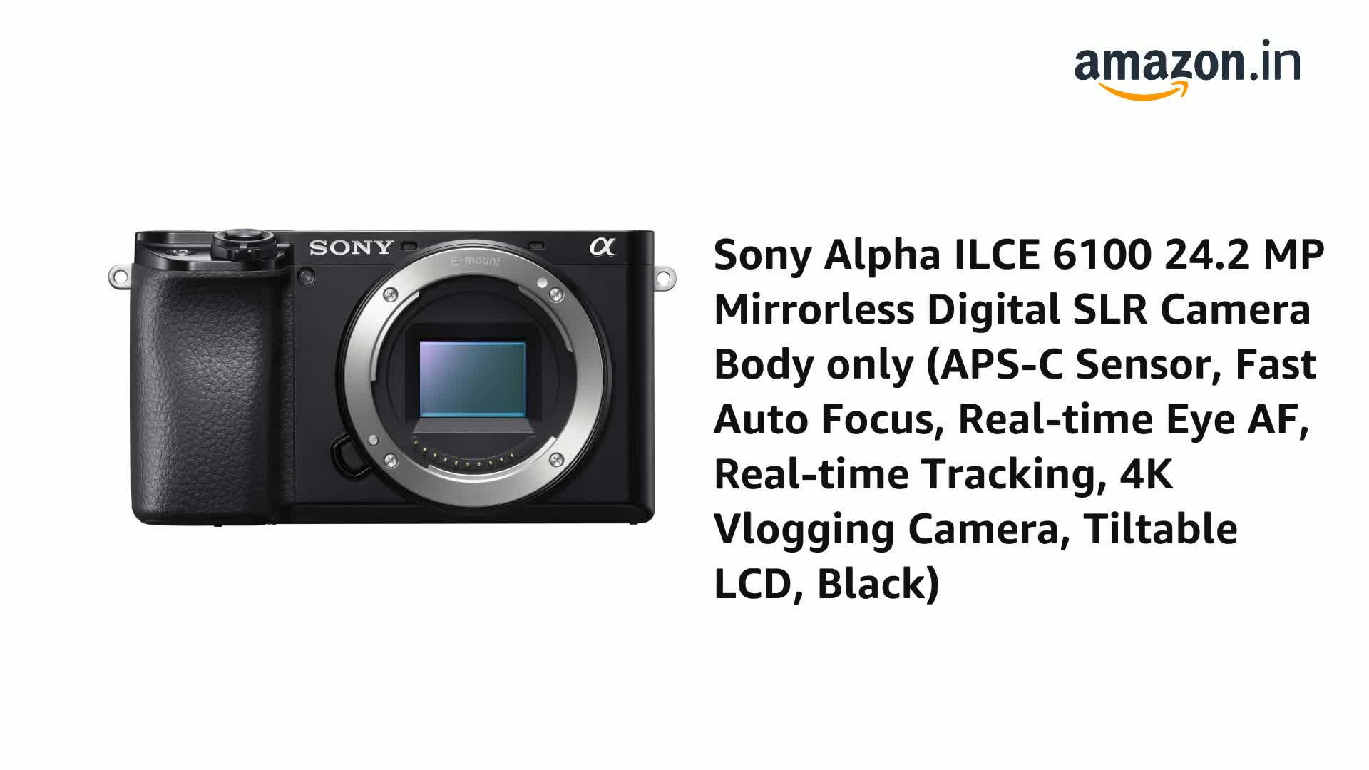 Sony Alpha ILCE 6100 24.2 MP Mirrorless Digital SLR Camera