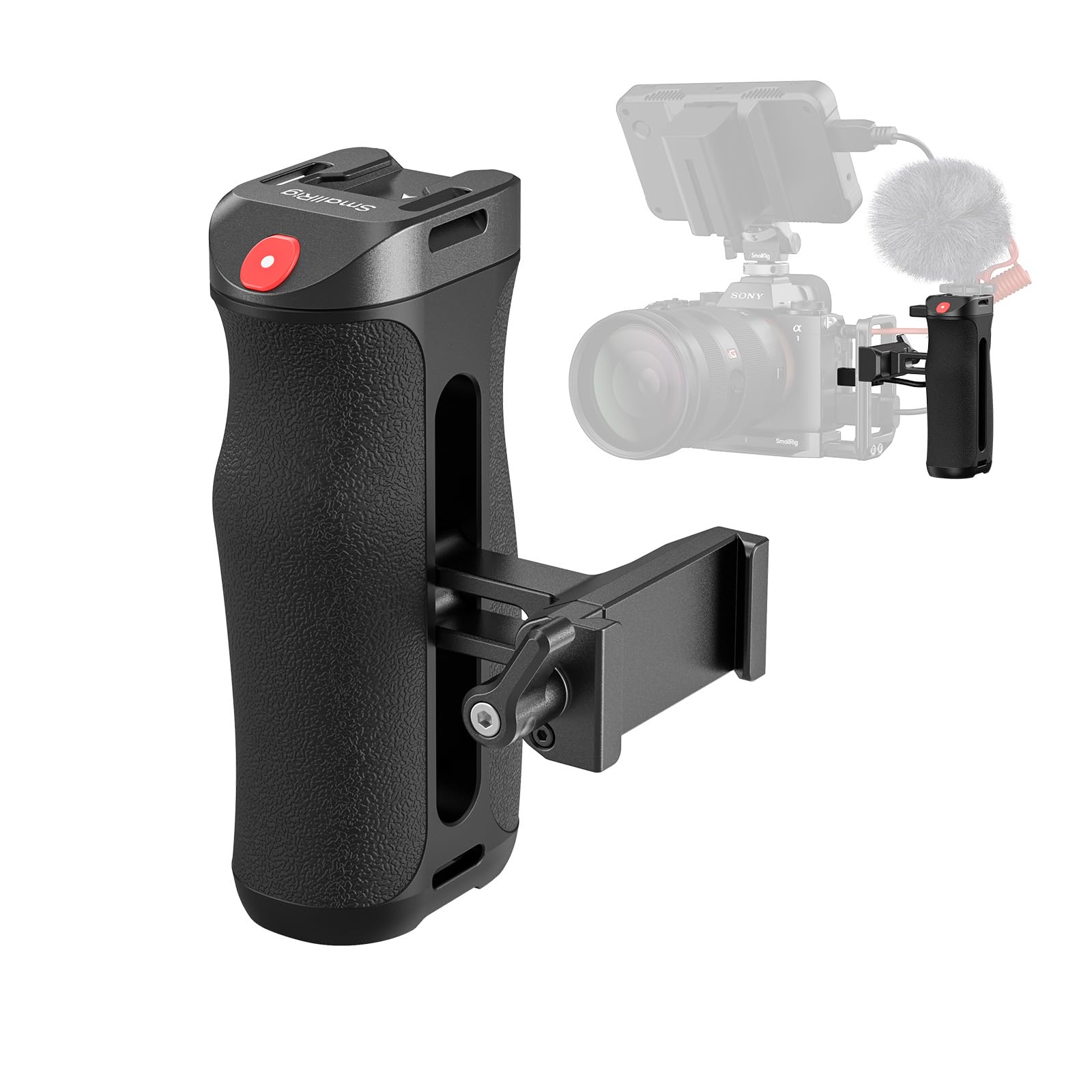 SMALLRIG Side Handle for Arca-Swiss with Recording Trigger, 3 Control Cable, Fit for Sony A7 III/ FX3/ A6600, for Canon R5II/ R5C, for FUJIFILM X-H2S/ X-T5, for Panasonic S5 II/ GH5-5694