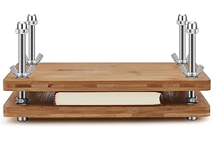 Wooden and Bamboo Bookbinding Paper Press (11.6 x 7.9 Inches)