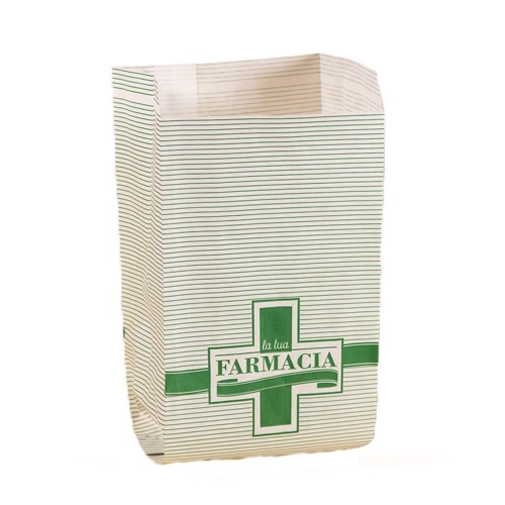 Generico 10 KG Sacchetti Carta Kraft per Farmacia design 14x28 cm 45 gr