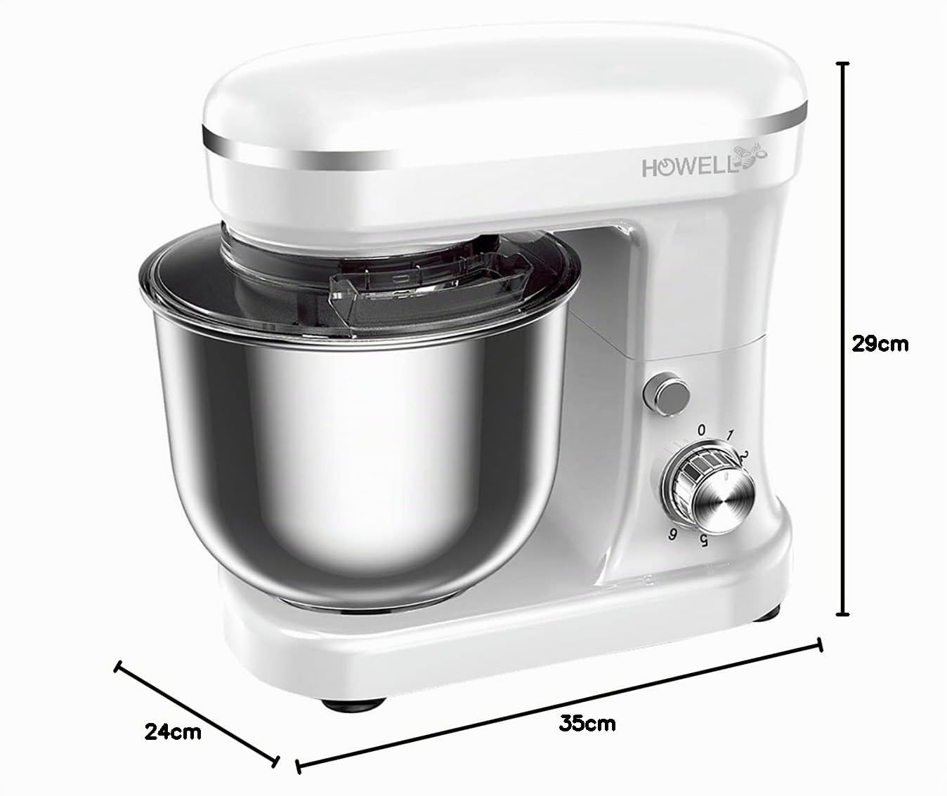 HOWELL Impastatrice Planetaria 1200 watt con ciotola 5 litri (nero)