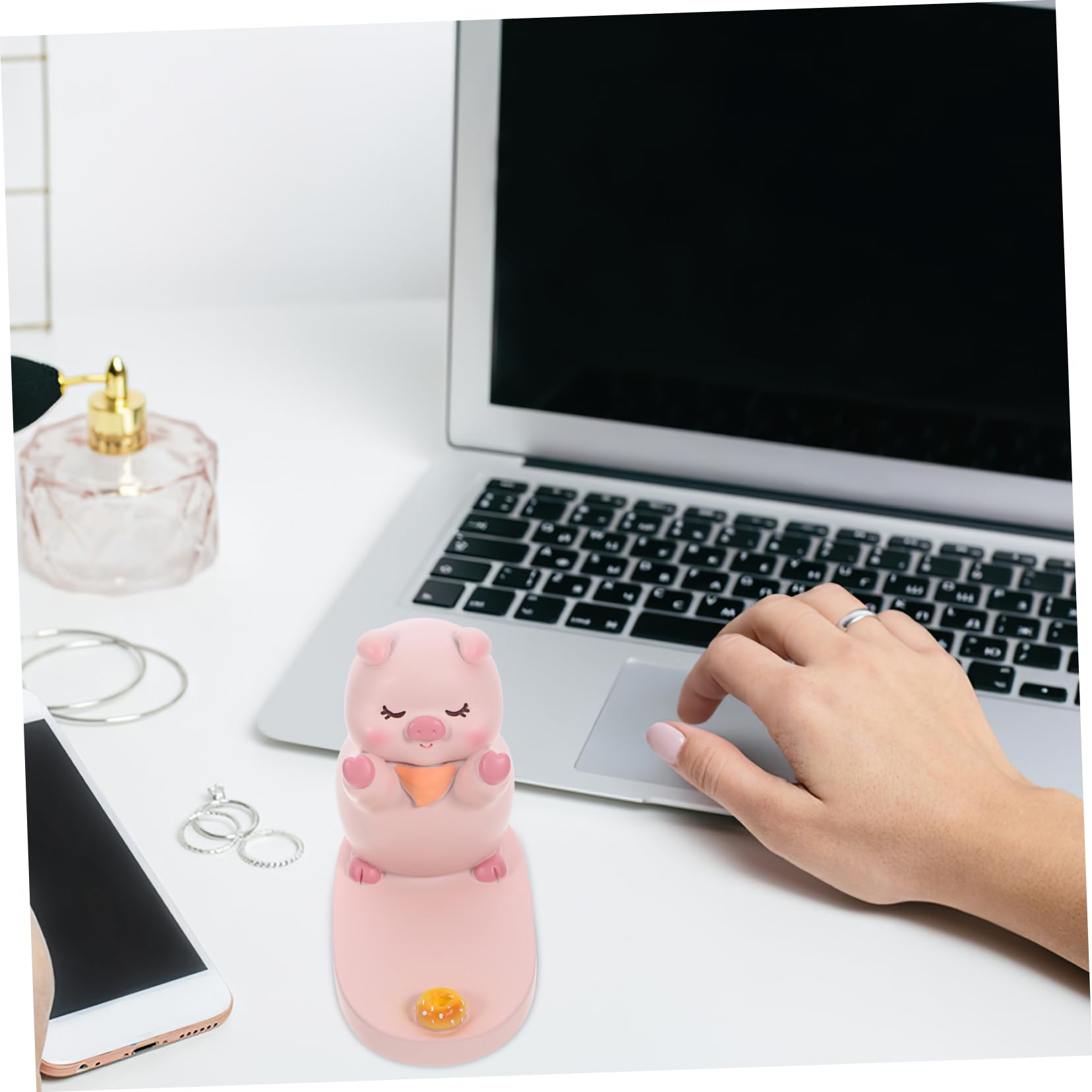 UKCOCO 4pezzi Supporto Per Telefono Da Scrivania Resina Forma Di Animale Design Portatile Con Base Antiscivolo Compatibile Con Smartphone Decorazione Funzionale Per Ufficio e Casa