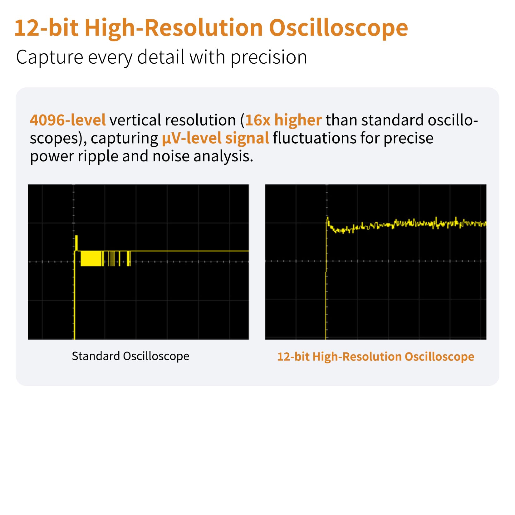 OWON Osciloscopio digital ADS812A, ancho de banda de 2 canales, 100 MHz, frecuencia de muestreo de 1,25 GS/s, osciloscopio de escritorio de almacenamiento de alta precisión de 12 bits
