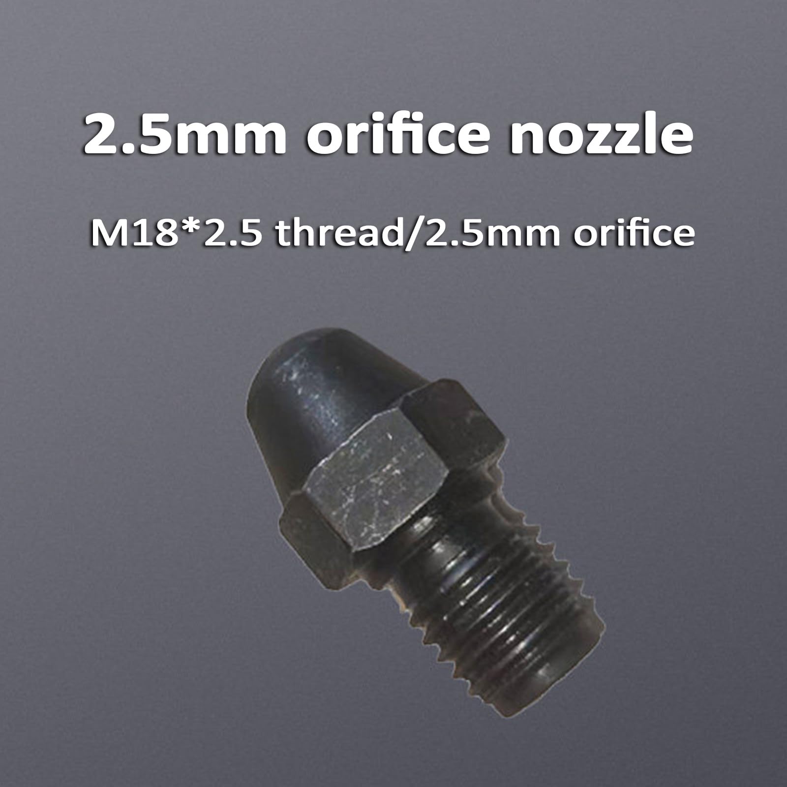 Parti di estrusore a vite singola, Estrusore filamento, Filettatura M18x2.5, Ugello di foro da 2,5 mm, Bobina di riscaldamento in ceramica da 200W, Accessorio per stampaggio a iniezione di plastica