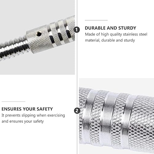 Miniatura 6 de BESPORTBLE - Barra de mancuernas para entrenamiento de fuerza (23.6in), color plateado