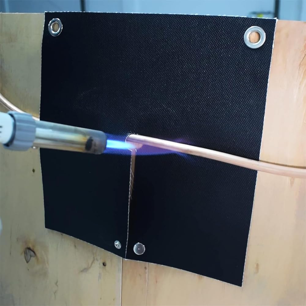 5 Pack 3.5mm Carbon Felt Welding Blanket, 31x31cm Fireproof Blanket, 1000℃ High Temp Insulation Pad for Soldering Welding Brazing Plumbing Barbecues