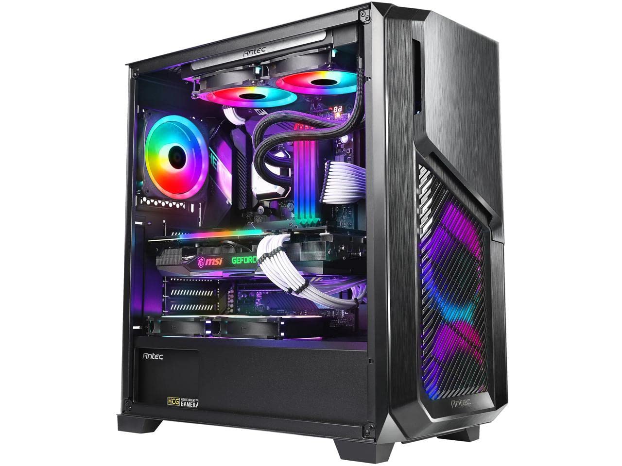 Amazon | Antec、ARGBファン3基、強化ガラスパネル搭載冷却型ミドル
