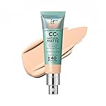 IT Cosmetics CC+ Cream Natural Matte (Fair Beige) - Poreless Full Coverage Foundation With SPF 40, 16HR Shine Control, Color-Corrector, Skin-Balancing Serum, Noncomedogenic - 1.08 fl oz