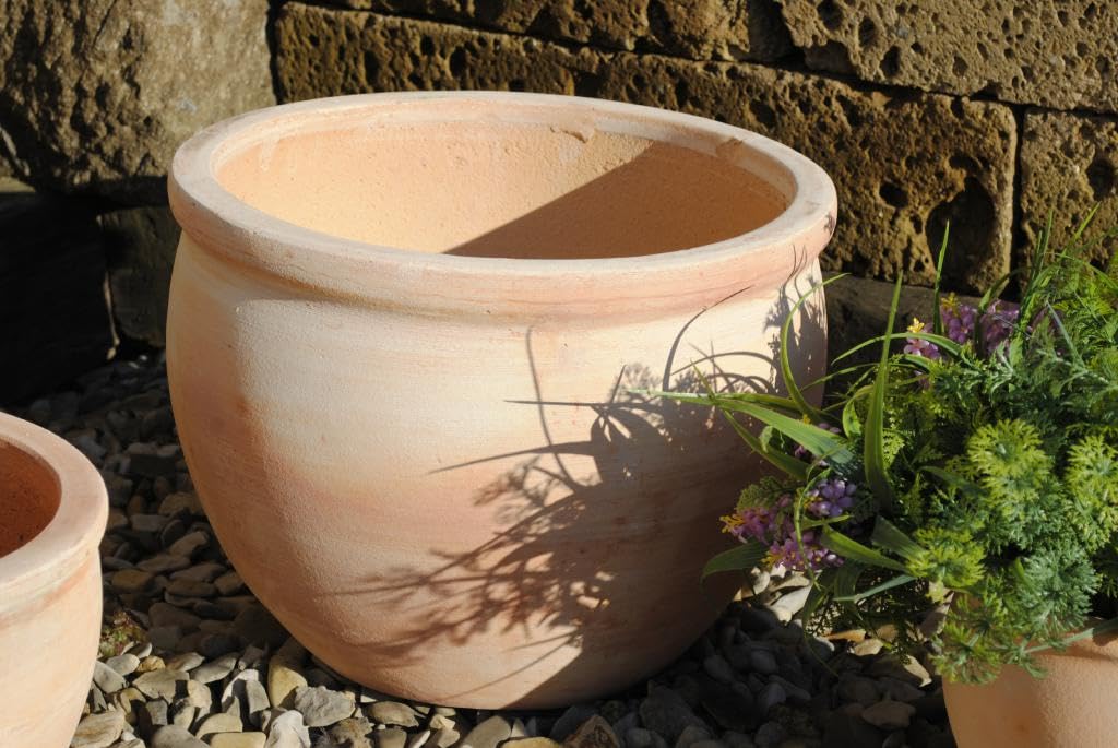 Pflanzkübel,Pflanzgefäß,Blumentopf,helles Terracotta,frostfest!3 Größen wählbar (38 cm Ø)