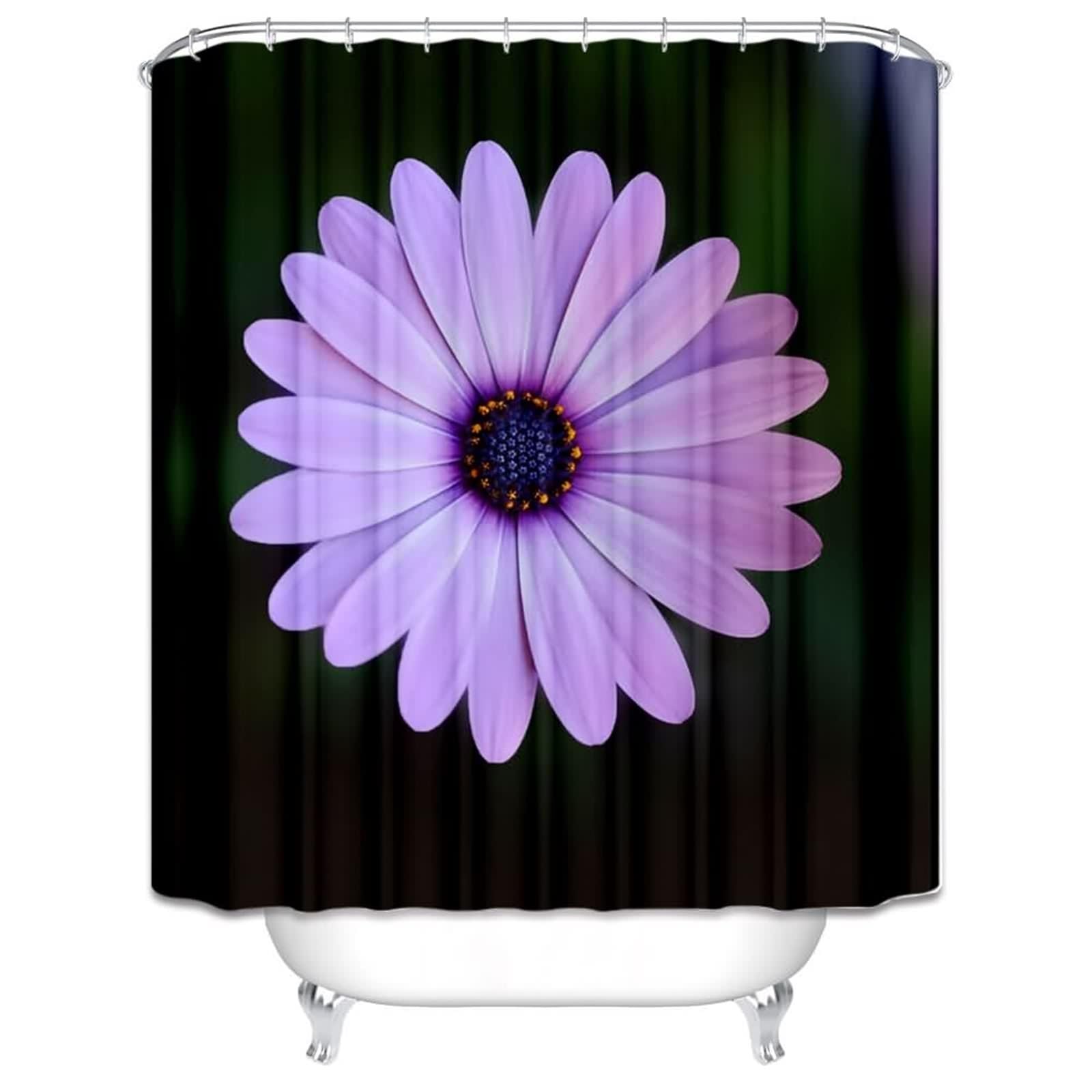 Rideau de douche fleur mauve humoristique en polyester écologique 200x180cm