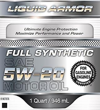 Duramax 950250520SY1401 Full Synthetic 5w20 Motor Oil - Case of 12 Quart Bottles